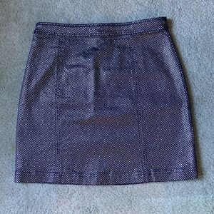 JASPAL Thailand silver and blue dots denim mini skirt Sz XS/S